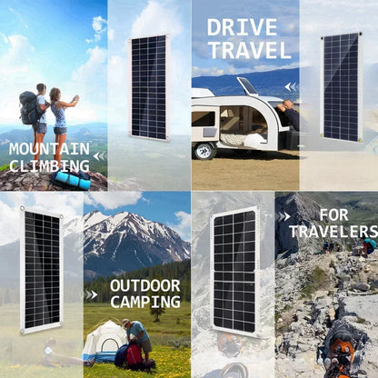 1000W 12V Solar Panel Kit with 10A-100A Controller for RV Caravan Battery