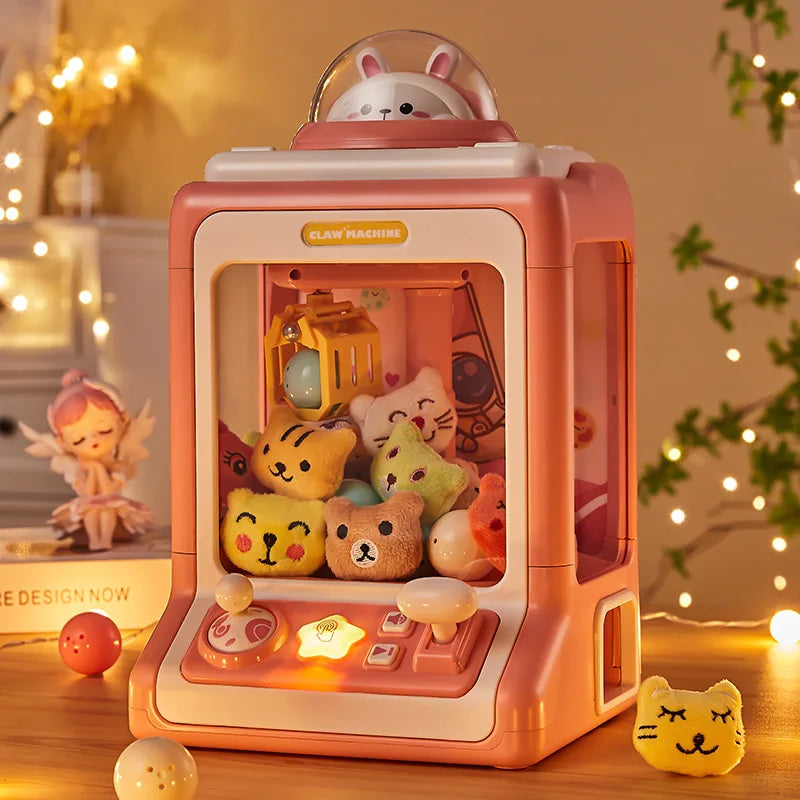 Automatic Doll Machine Toy for Kids Mini Cartoon Coin Operated Play Game Claw Crane Machines with Light Music Children Toy Gifts-EXPROTAS