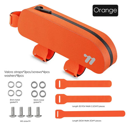 WEST BIKING Bike Top Tube Bag TPU Cycling Front Bag With Screws or Straps Waterproof Windproof Gravel Road Bike Top Frame Bag-EXPROTAS