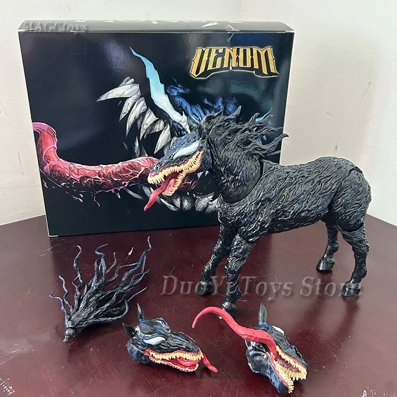 Venom The Last Dance: Venom Anime Action Figure Venom Horse Change Face Statue Model Toys Collectible Christmas Halloween Gifts-EXPROTAS
