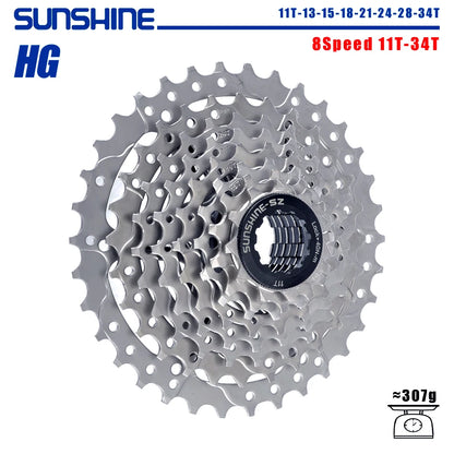 SUNSHINE Road Bike Cassette for Shimano HG 8–12 Speed Multiple Ratios - EXPROTAS
