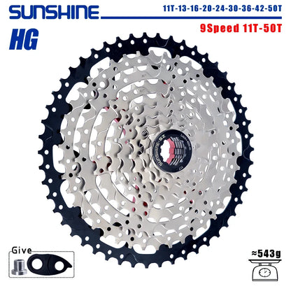 SUNSHINE 8-12 Speed MTB Cassette 11-52T HG Bicycle Sprocket for Shimano