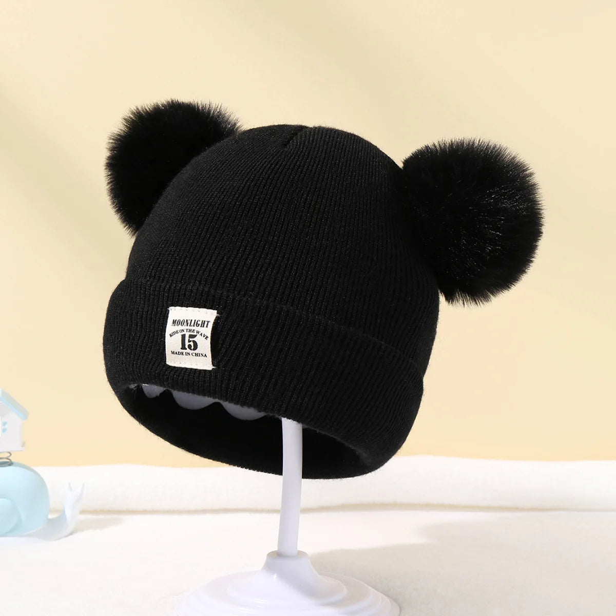 Knit Beanie Hat for Kids Warm Pom Winter Knitted Cap Boys Girls