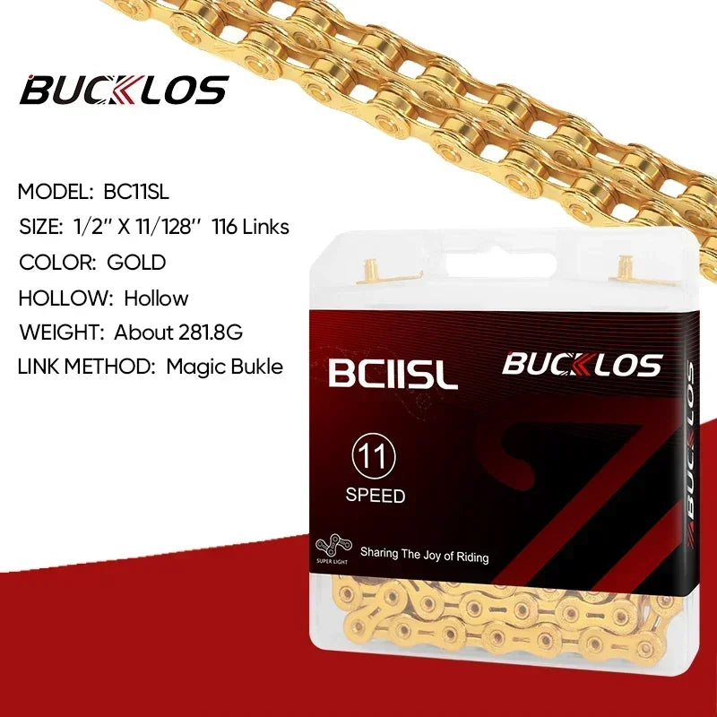 BUCKLOS 8-12 Speed Bike Chain MTB Road Bicycle Chain 116L Shimano SRAM