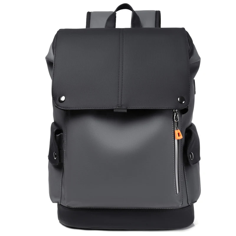 Waterproof PU Leather Laptop Backpack Business Large Capacity USB Charging - EXPROTAS