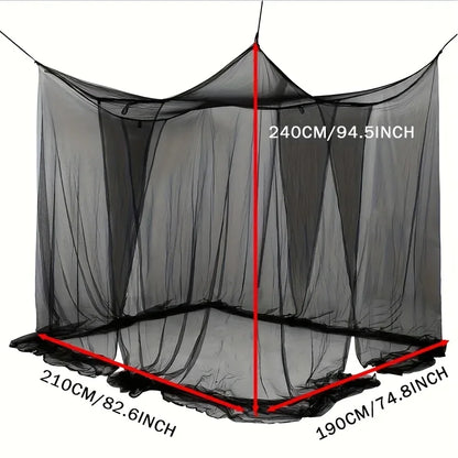 Large 4-Door Mosquito Net Breathable Polyester Mesh Outdoor Camping Insect Tent