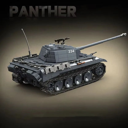 WW2 German Panther G Late Tank Building Blocks Military Brick Model Toy Set