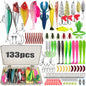 409Pcs Fishing Lure Tackle Box Set for Bass Trout Pike Layered Storage