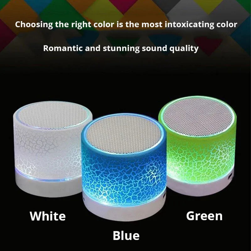 Mini Bluetooth Subwoofer Speaker Portable Wireless Car Audio LED Dazzling
