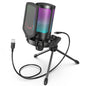 FIFINE Ampligame A6V USB Condenser Gaming Microphone with Pop Filter Shock Mount Gain Control for PC PS4 PS5 Mac
