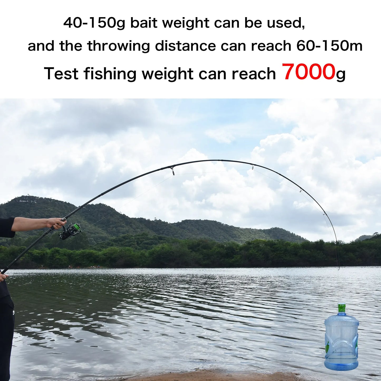 BIUTIFU Carp Fishing Rod 2 Tips 30T Carbon 3–4.2m Travel Casting Pole