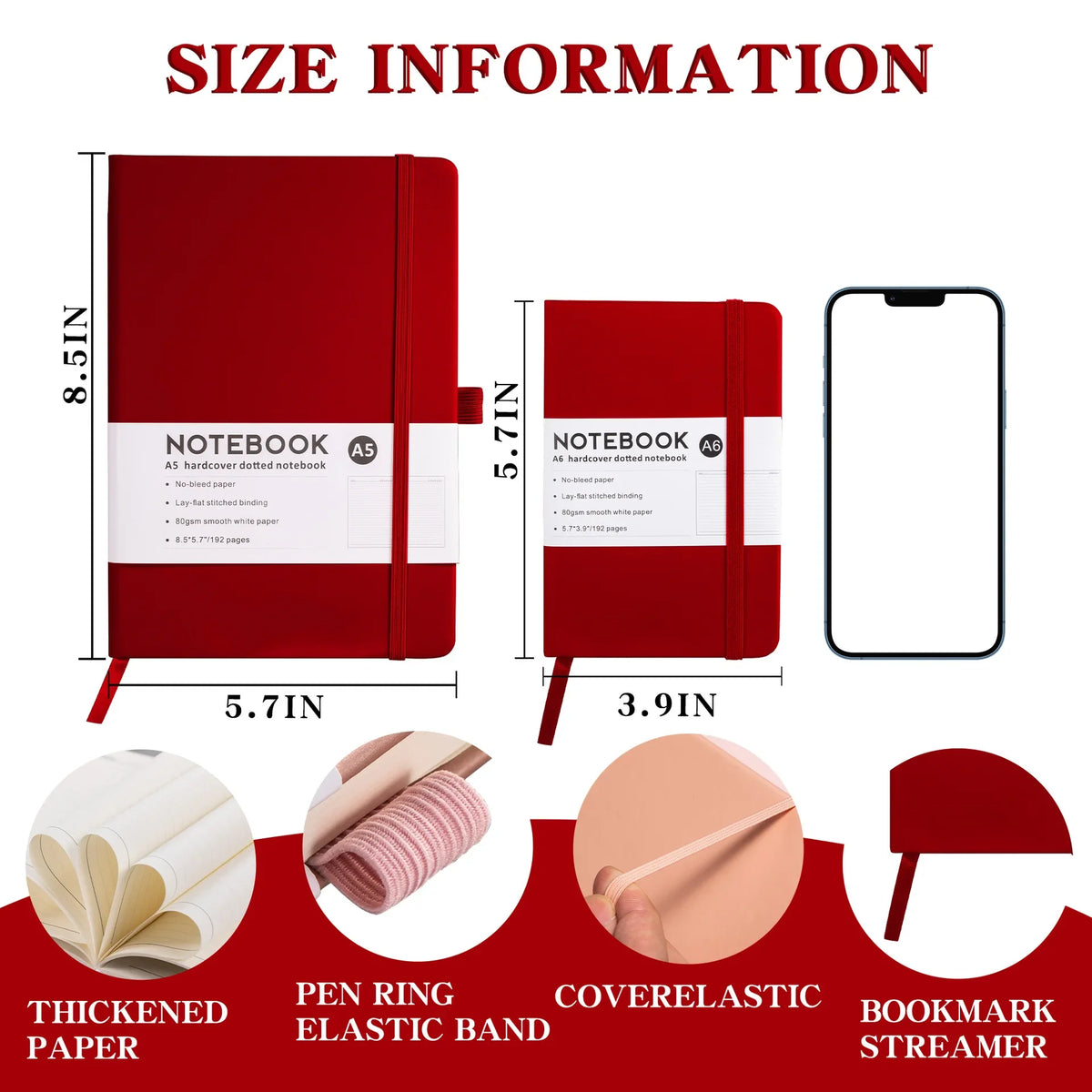 A5 Notebook Note Pad Lined Journal Diary Hardback Ruled Notepad School Supplies