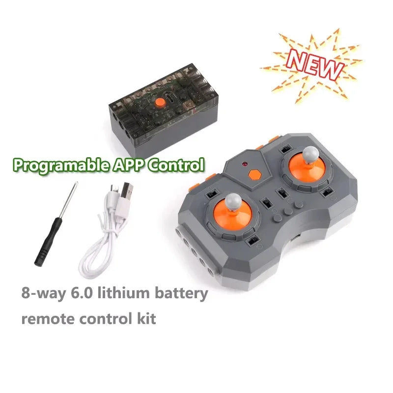 Lithium Battery Box 8-Way Remote Control MOC Building Blocks 6.0 Set