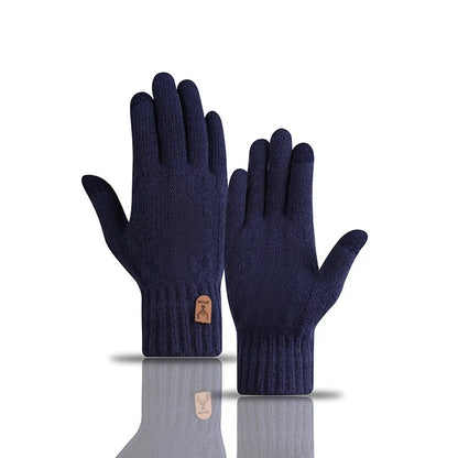 Men's Warm Wool Knitted Gloves Winter Touchscreen Thick Cold Proof Mittens