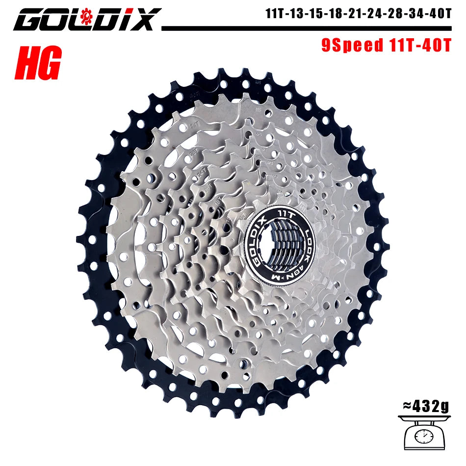 GOLDIX MTB Cassette 8/9/10/11/12 Speed 36T-52T HG for Shimano SRAM Freehub