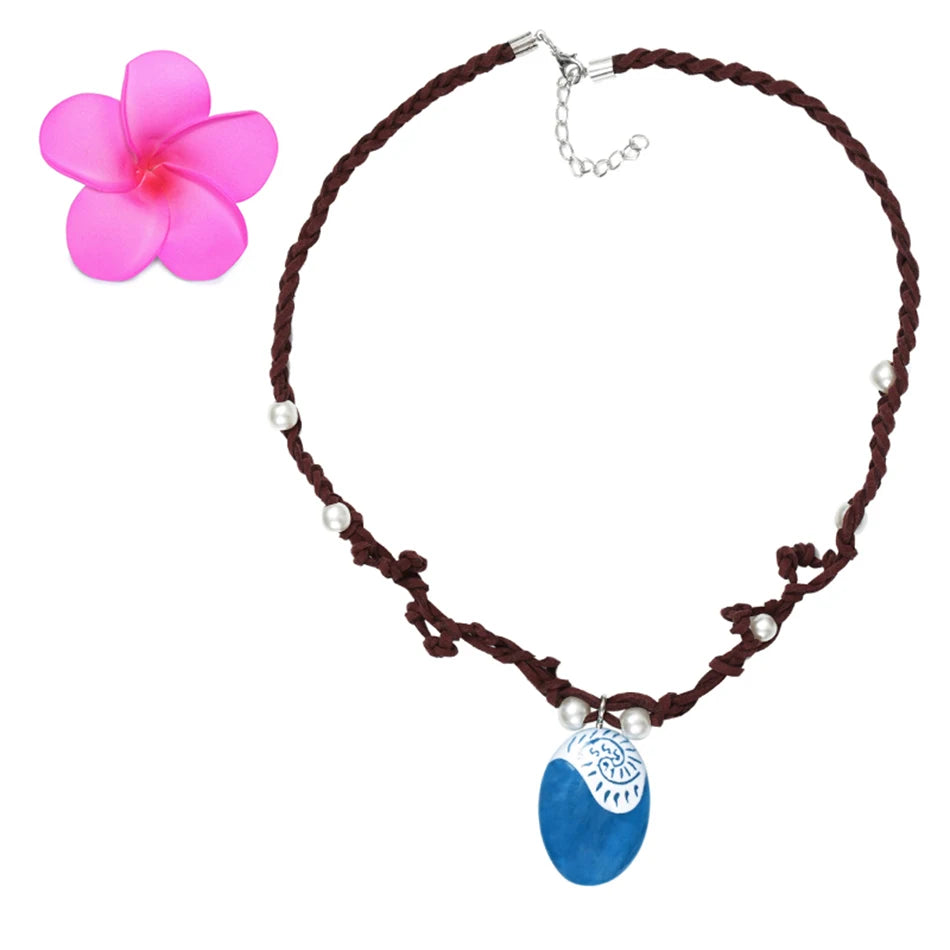 Moana Dresses Girls Kids Clothes Cosplay Vaiana Princess Dress Necklace Wig Children Carnival Party Summer Disney Costume Set-EXPROTAS