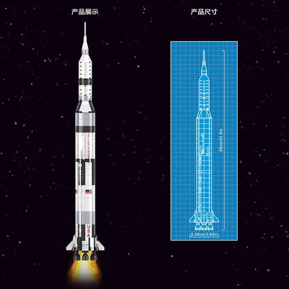 602PCS 59cm The Apollo Saturn V Building Blocks Space Rocket Idea 92176 Series Bricks Kid Toys For Children Birthday Gifts Boys-EXPROTAS