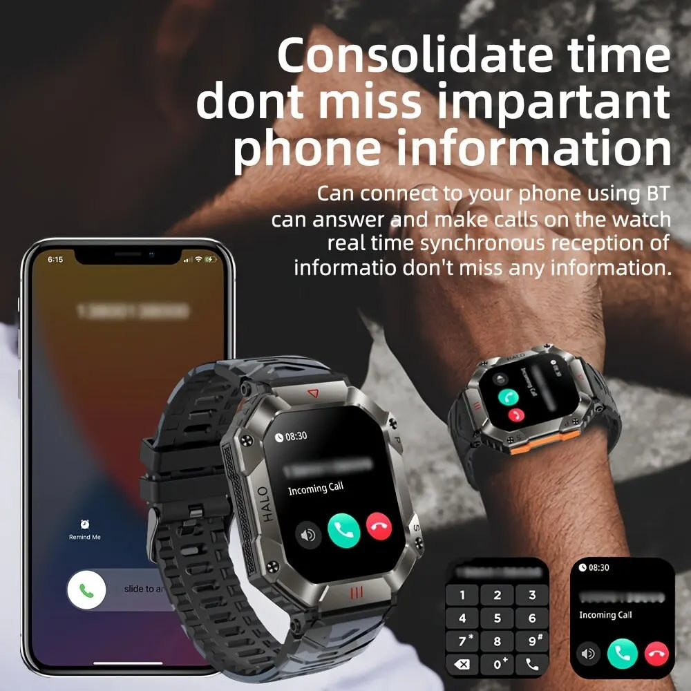 SENBONO 2023 Men Smartwatch Compass Barometer Altimeter GPS Trajectory Outdoor Sport Bluetooth Call 650mAh 2.0'' Smart Watch Men-EXPROTAS