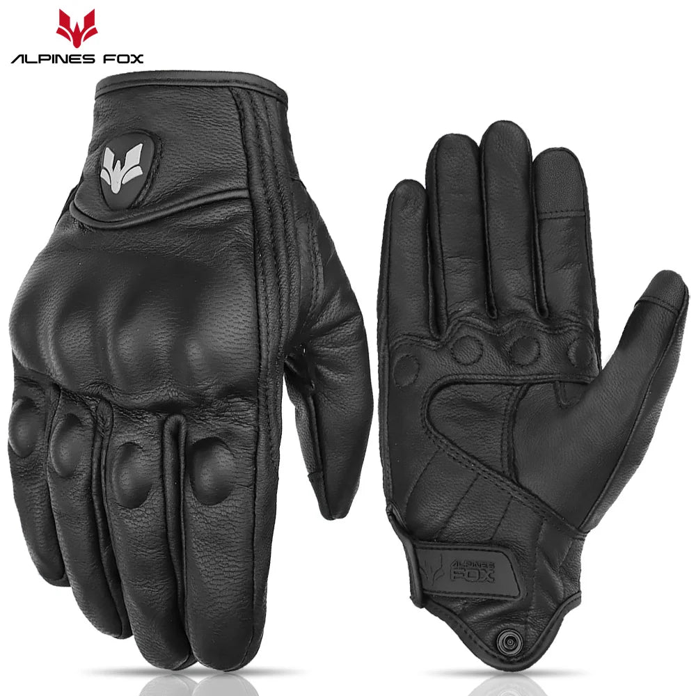 Vintage Goatskin Motorcycle Gloves Men Retro Leather Summer Riding M–XXL