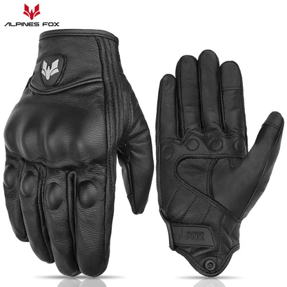 Vintage Goatskin Motorcycle Gloves Men Retro Leather Summer Riding M–XXL