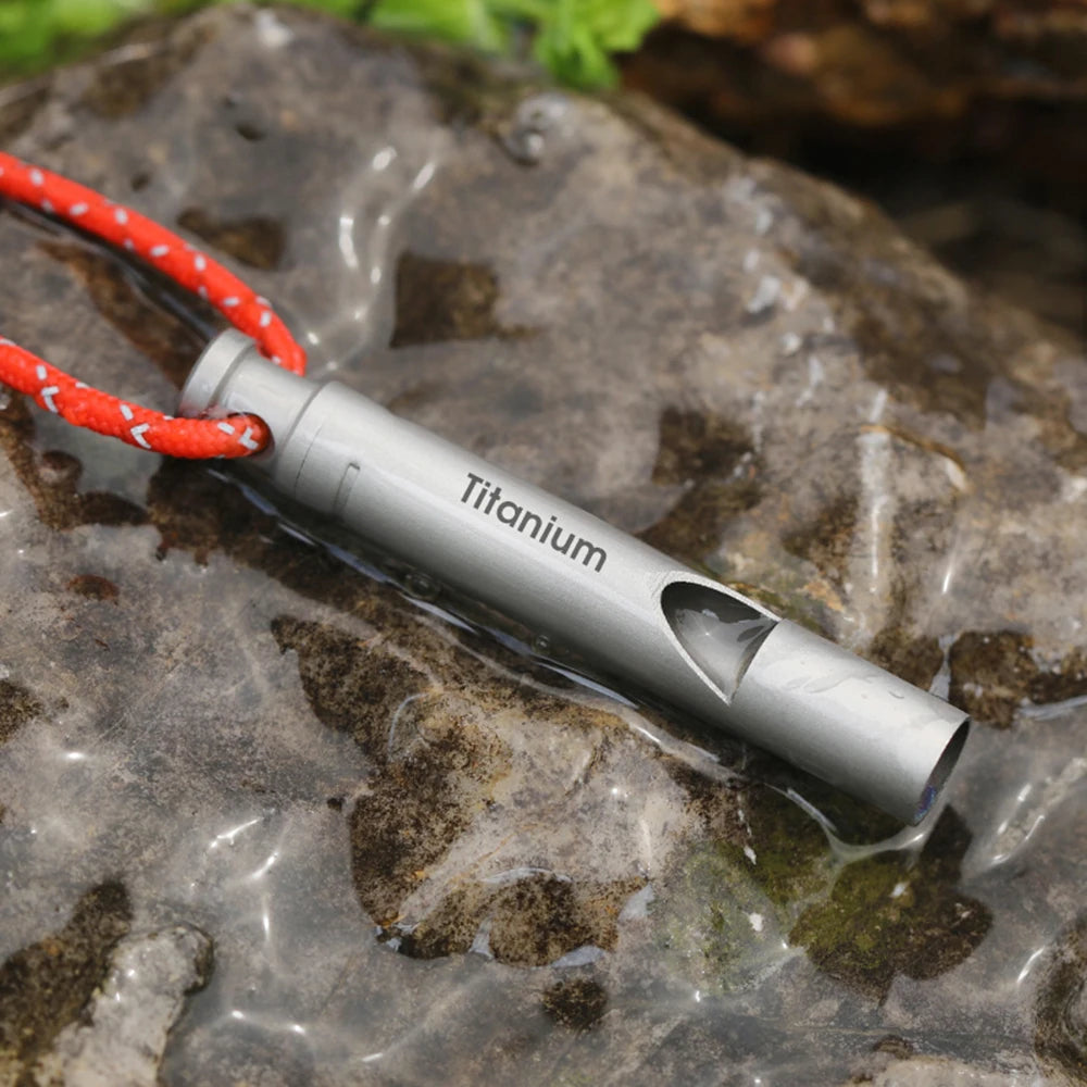 Titanium Whistle Loud Portable Keychain EDC Emergency Survival Outdoor