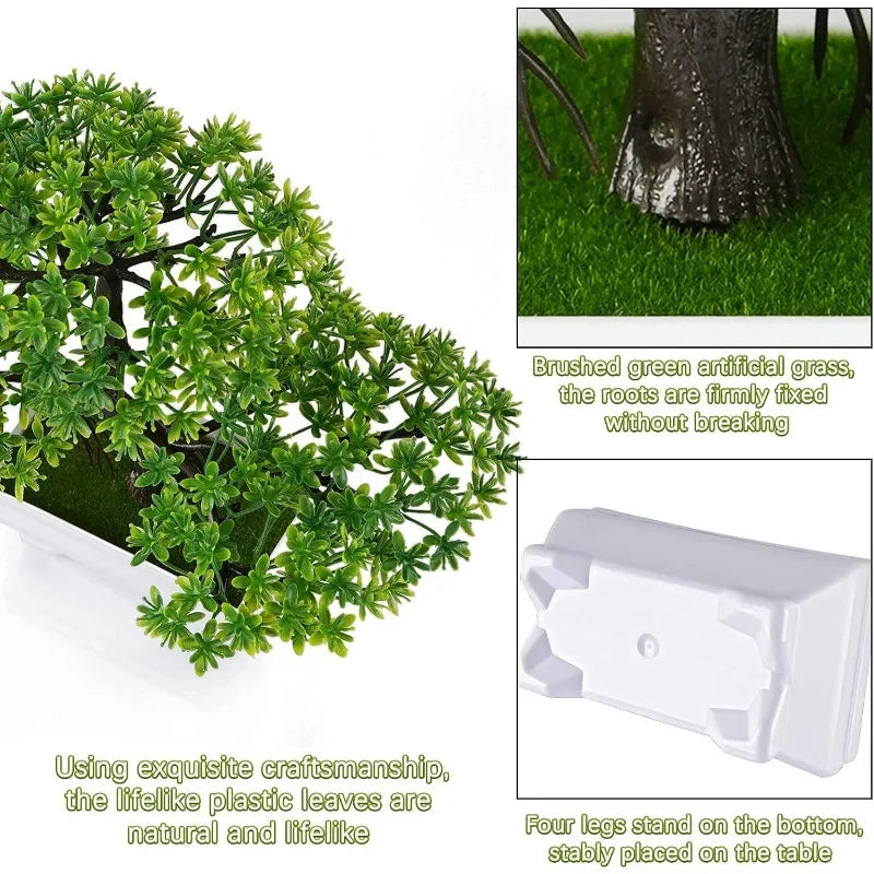 Artificial Bonsai Tree Potted Fake Plant Home Table Decor Ornament