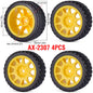 1/10 RC Wheels & Tires Set 12mm Hex On-Road Drift/Rally for Tamiya TT-02 Compatible Chassis