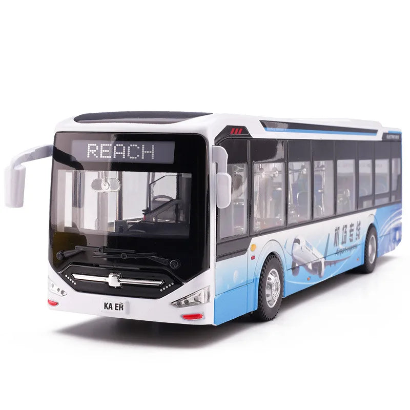 Sliding Sound Light Bus Model Alloy Toy for Kids Christmas Gift