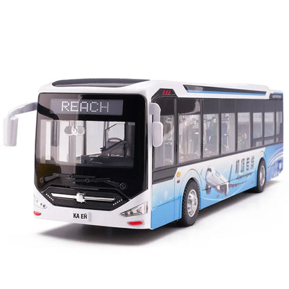 Sliding Sound Light Bus Model Alloy Toy for Kids Christmas Gift