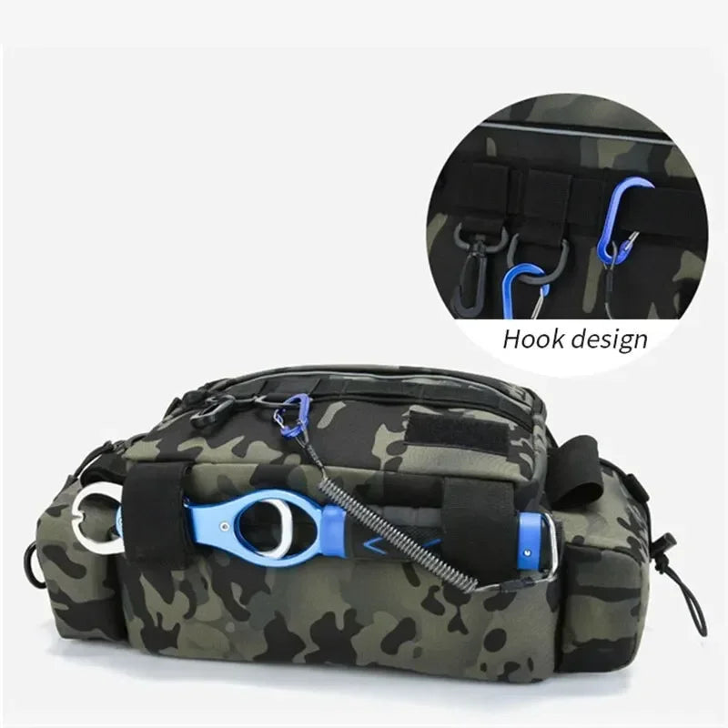 Fishing Rod Bag with Shoulder Strap Folding Tackle Storage Case Outdoor