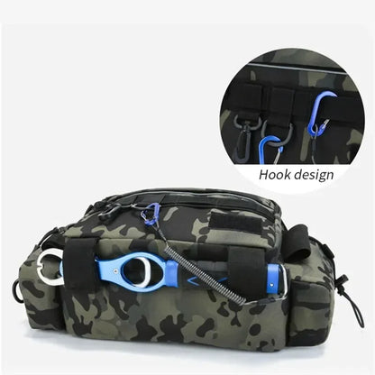 Fishing Rod Bag with Shoulder Strap Folding Tackle Storage Case Outdoor