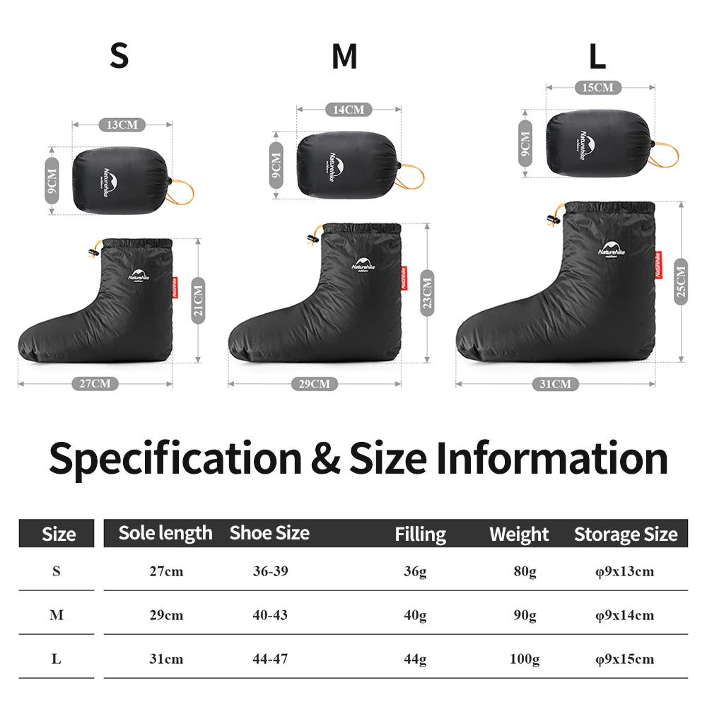 EXPROTAS Down Foot Cover Waterproof Outdoor Shoes for Hiking Camping