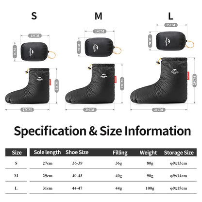 EXPROTAS Down Foot Cover Waterproof Outdoor Shoes for Hiking Camping