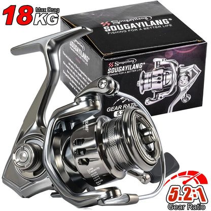Spinning Fishing Reel 1000-7000 18kg Max Drag Metal Gear Sougayilang