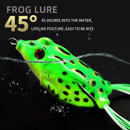 2Pcs Frog Lures Fishing Hook Soft Tube Baits Plastic Top Water Bait