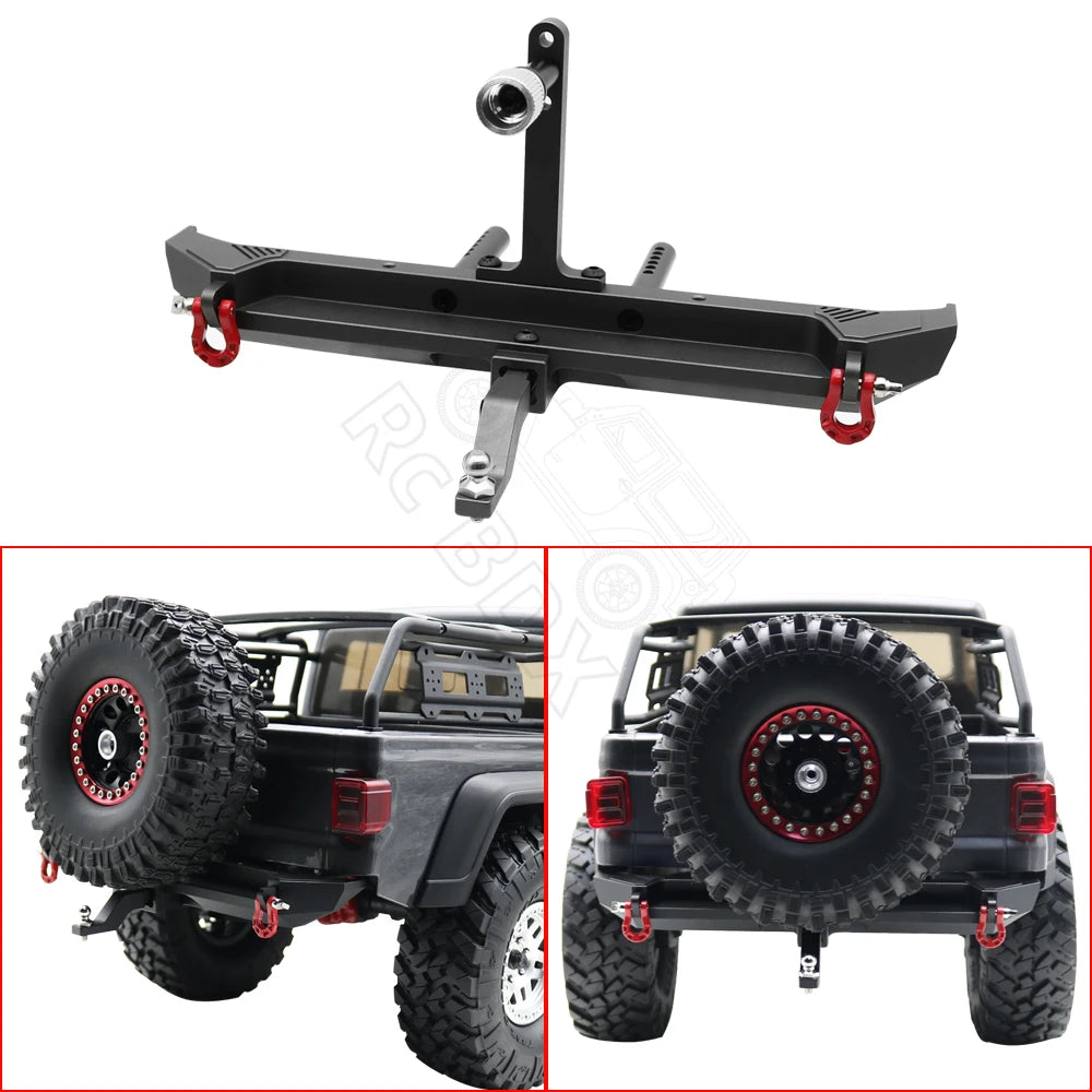 1/10 RC Crawler Metal Front & Rear Bumper Set w/ LED for Axial SCX10 III - EXPROTAS