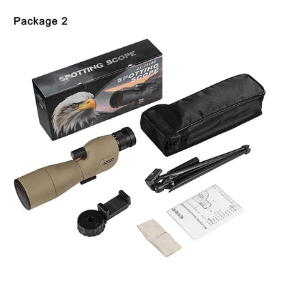 25-75x60 HD Spotting Scope BAK4 FMC Lens Target Shooting Bird Watching Pouch