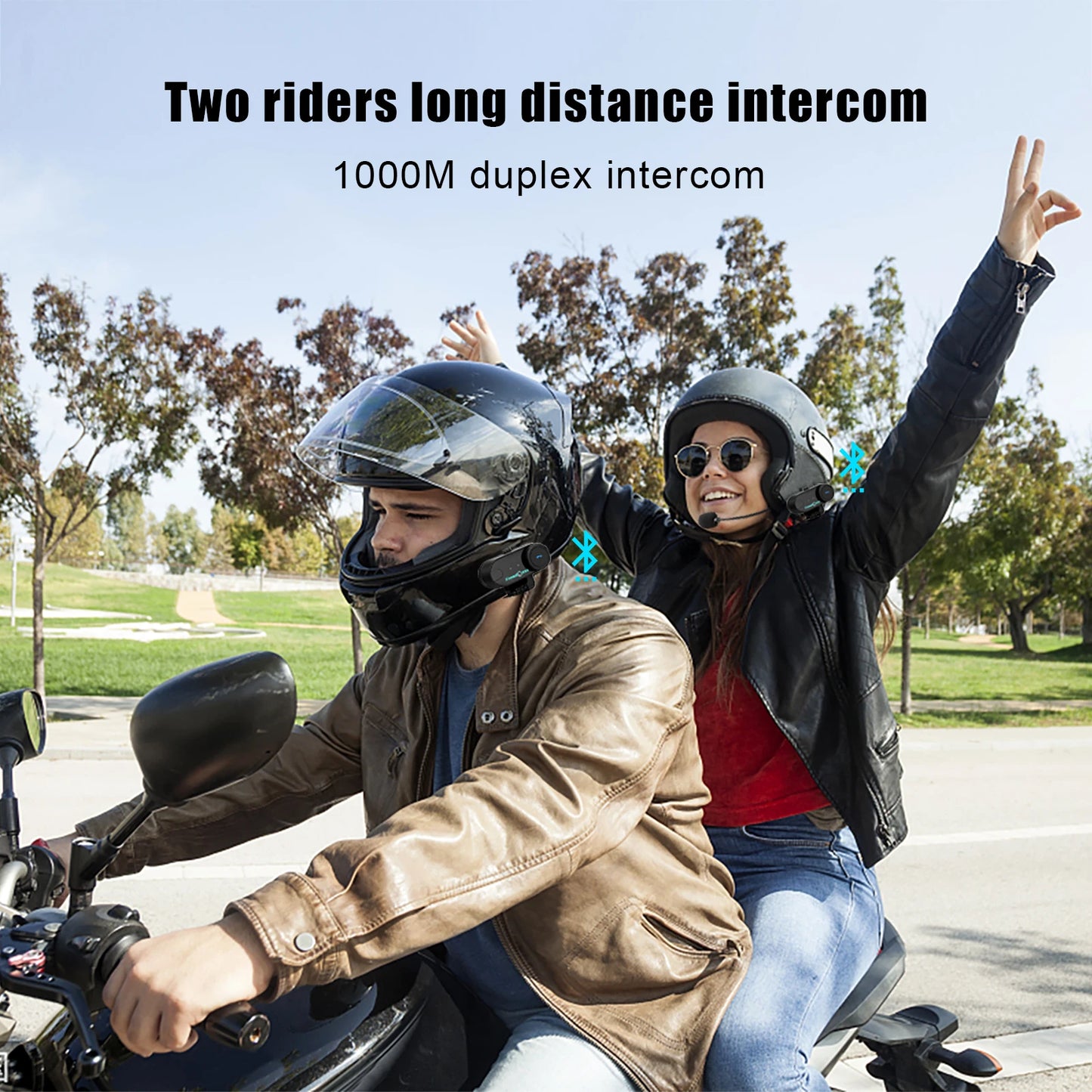 Freedconn Motorcycle Helmet Bluetooth Intercom BT5.1 FM Music Share Waterproof