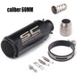 51/60mm Motorcycle Exhaust Pipe | Straight-Through Muffler for Honda/Yamaha