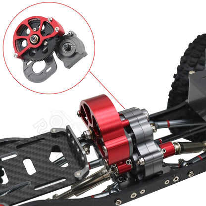 1/10 RC Crawler Metal Transmission Gearbox w/ Motor Gear for Axial SCX10