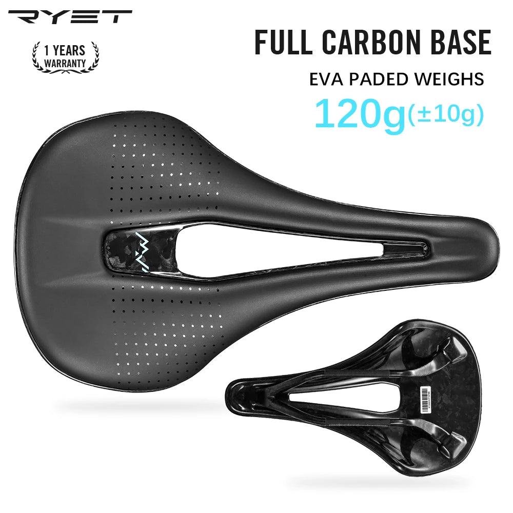 RYET 3D Printed Full Carbon Saddle 140mm 165g Super Light for Road MTB Bike