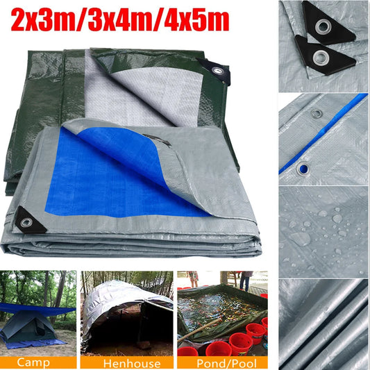 Waterproof Tarp Cover Heavy Duty Tarpaulin 3x3M Camping Ground Sheet