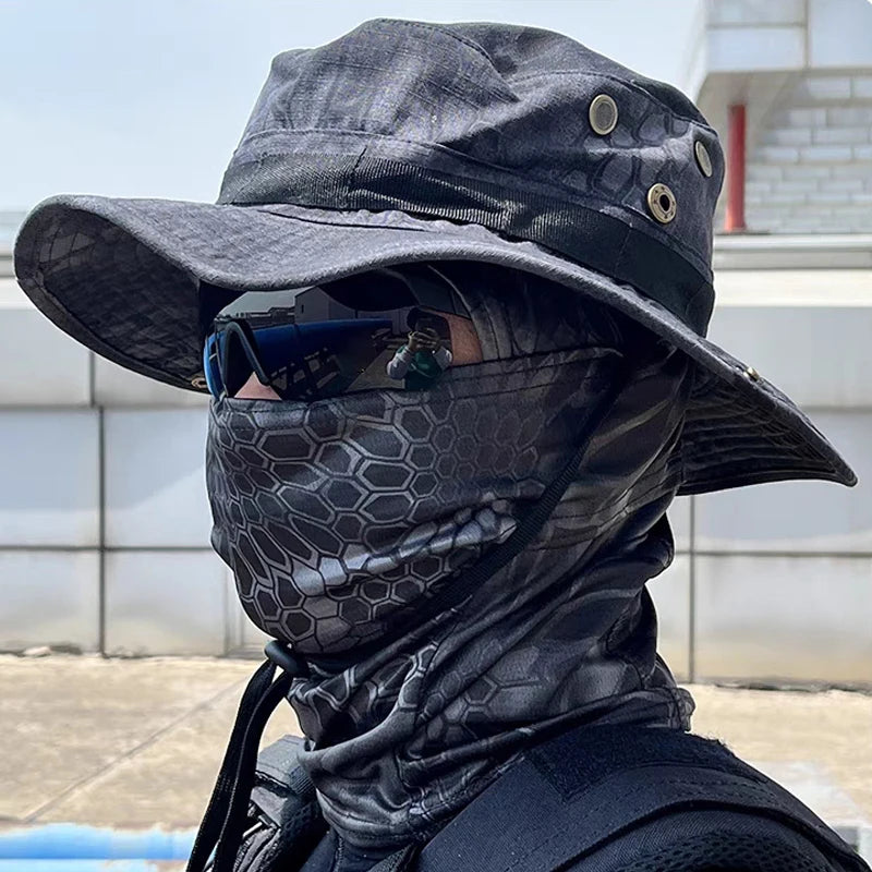 2Pcs Fishing Hat Sun Wide Brim UV Protection Outdoor Cap with Neck Flap