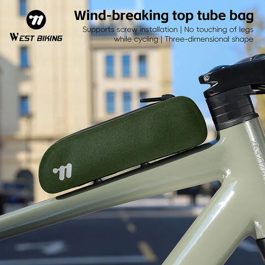WEST BIKING Bike Top Tube Bag TPU Cycling Front Bag With Screws or Straps Waterproof Windproof Gravel Road Bike Top Frame Bag-EXPROTAS