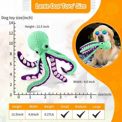 Octopus Plush Dog Toy Interactive Squeaky Chew Soft Pet for Dogs