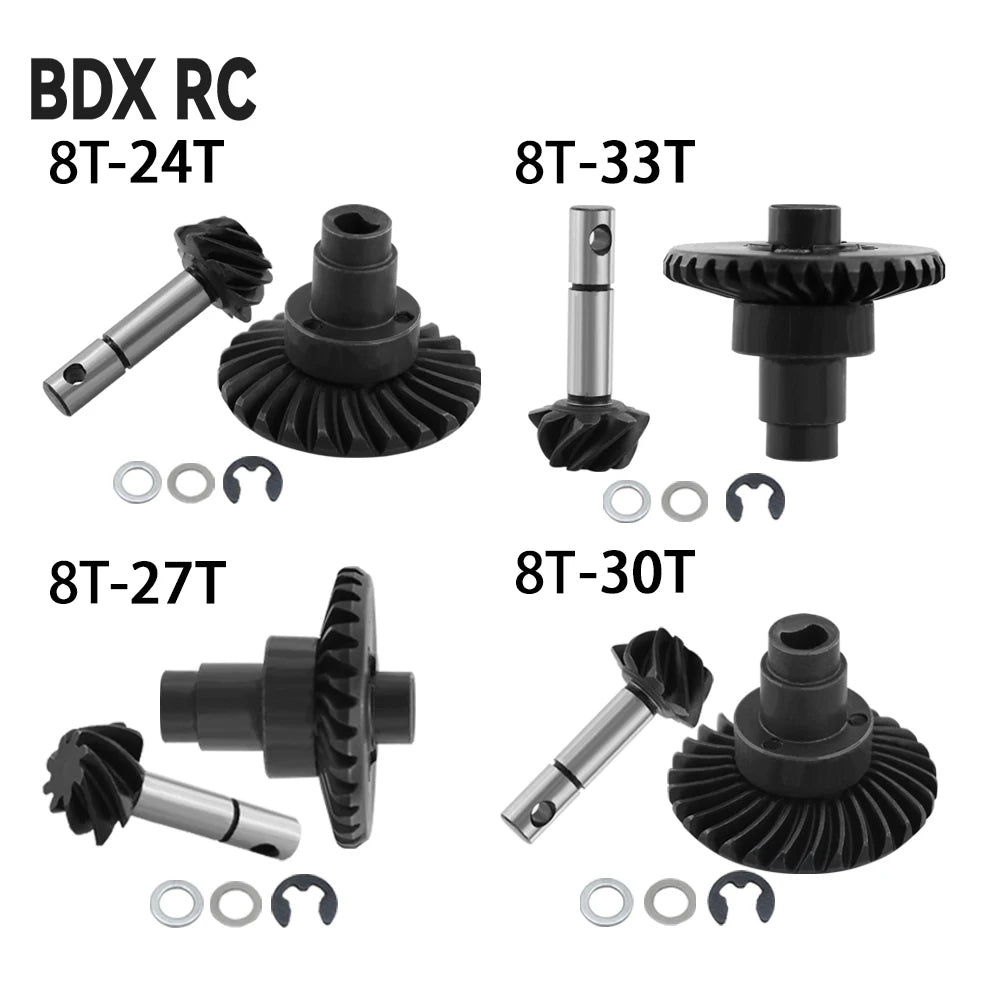 Steel Helical Bevel Axle Gear 8T 24T/27T/30T/33T for 1/10 RC Crawler SCX10 II III Capra - EXPROTAS