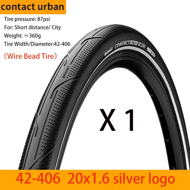 Continental Contact Urban Tyre 16/20 Inch Wire Bead Reflective BMX Folding Bike