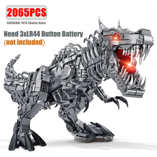 Jurassic Dinosaur World Large Mechanical Tyrannosaurus Rex Building Blocks T-rex Model With Lights Bricks Toys For Children Gift-EXPROTAS