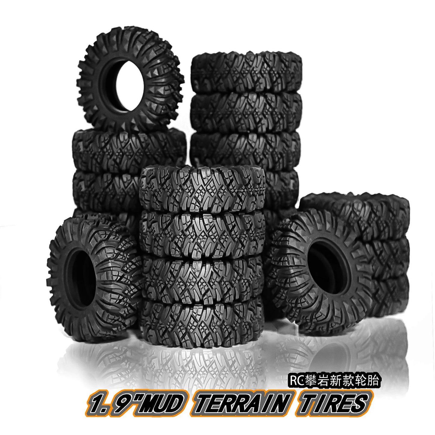 4pcs 110x38mm 1.9 Mud Terrain Tires for 1/10 RC Crawler SCX10 Capra TRX4