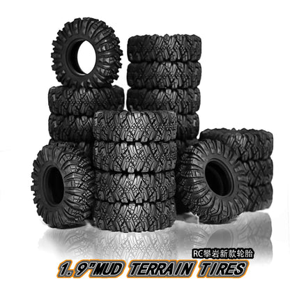 4pcs 110x38mm 1.9 Mud Terrain Tires for 1/10 RC Crawler SCX10 Capra TRX4